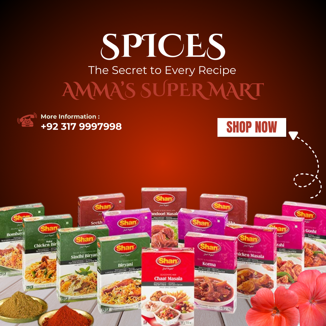 Shan spices big varienty in resonable and discounted price on ammas super mart shop now and with quality products and trust