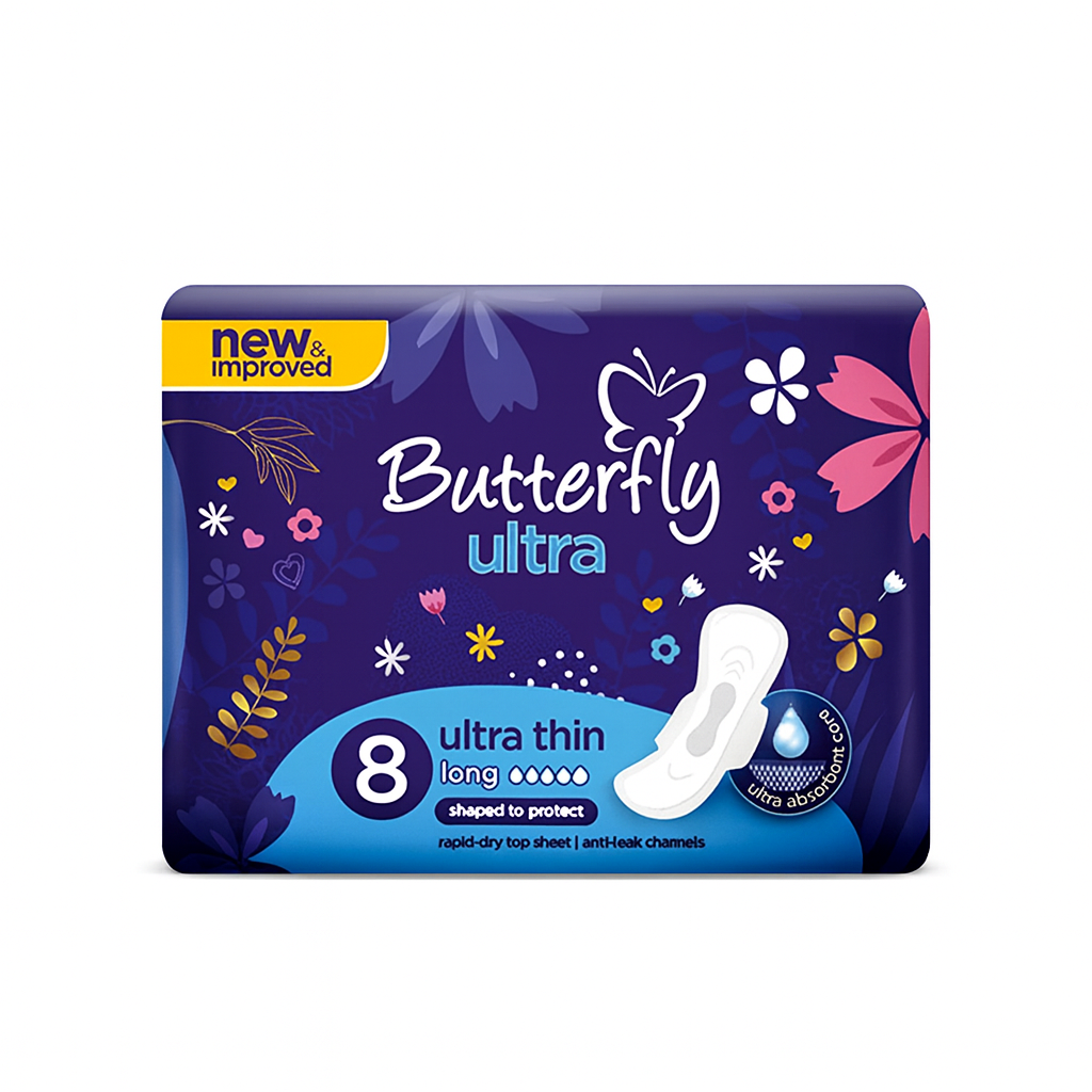 Butterfly Ultra Thin Long – 8 Pads on ammas super mart