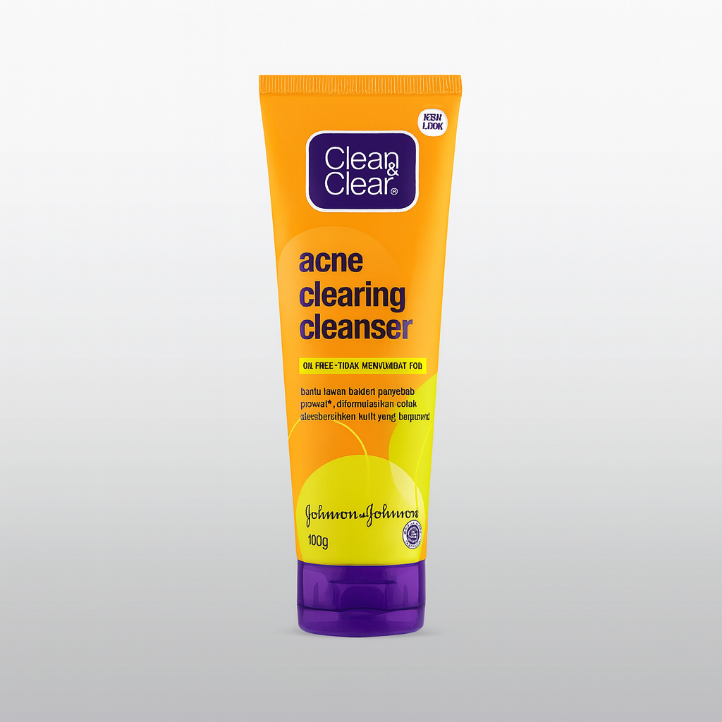 Clean & Clear Acne Clearing Cleanser Oil-Free 100g – Daily anti-acne face wash for clear, oil-free skin at Amma’s Super Mart