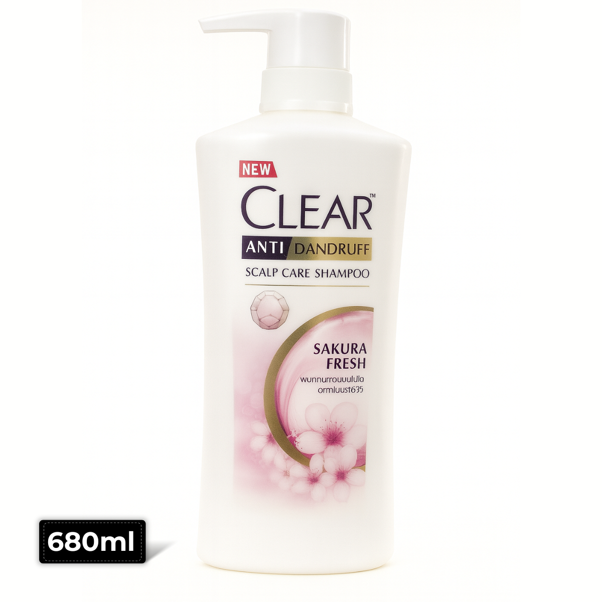 Clear Anti-Dandruff Sakura Fresh Shampoo 680ml bottle – Dandruff protection with floral freshness, available at AMMA’s SUPER MART