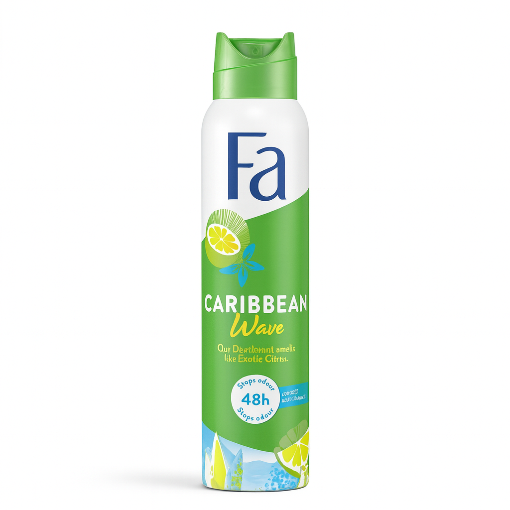 Fa Caribbean Wave Body Spray 150ml – Tropical refreshing fragrance deodorant for men and women at Amma’s Super Mart