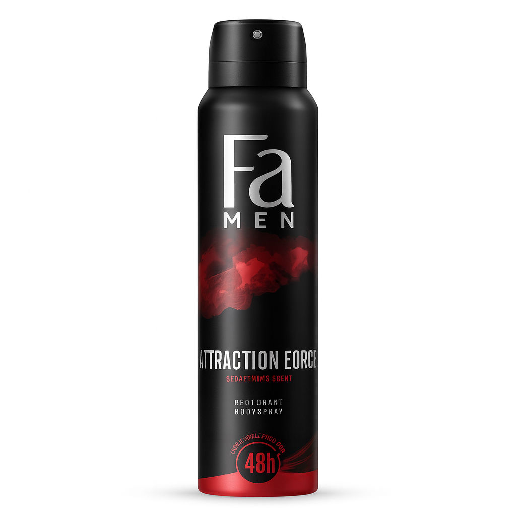 Fa Men Attraction Force Body Spray 150ml – Strong masculine deodorant with long-lasting freshness at Amma’s Super Mart