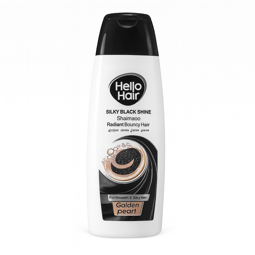 Hello Hair Silky Black Shine Shampoo 190ml – Smooth & Glossy Black Hair