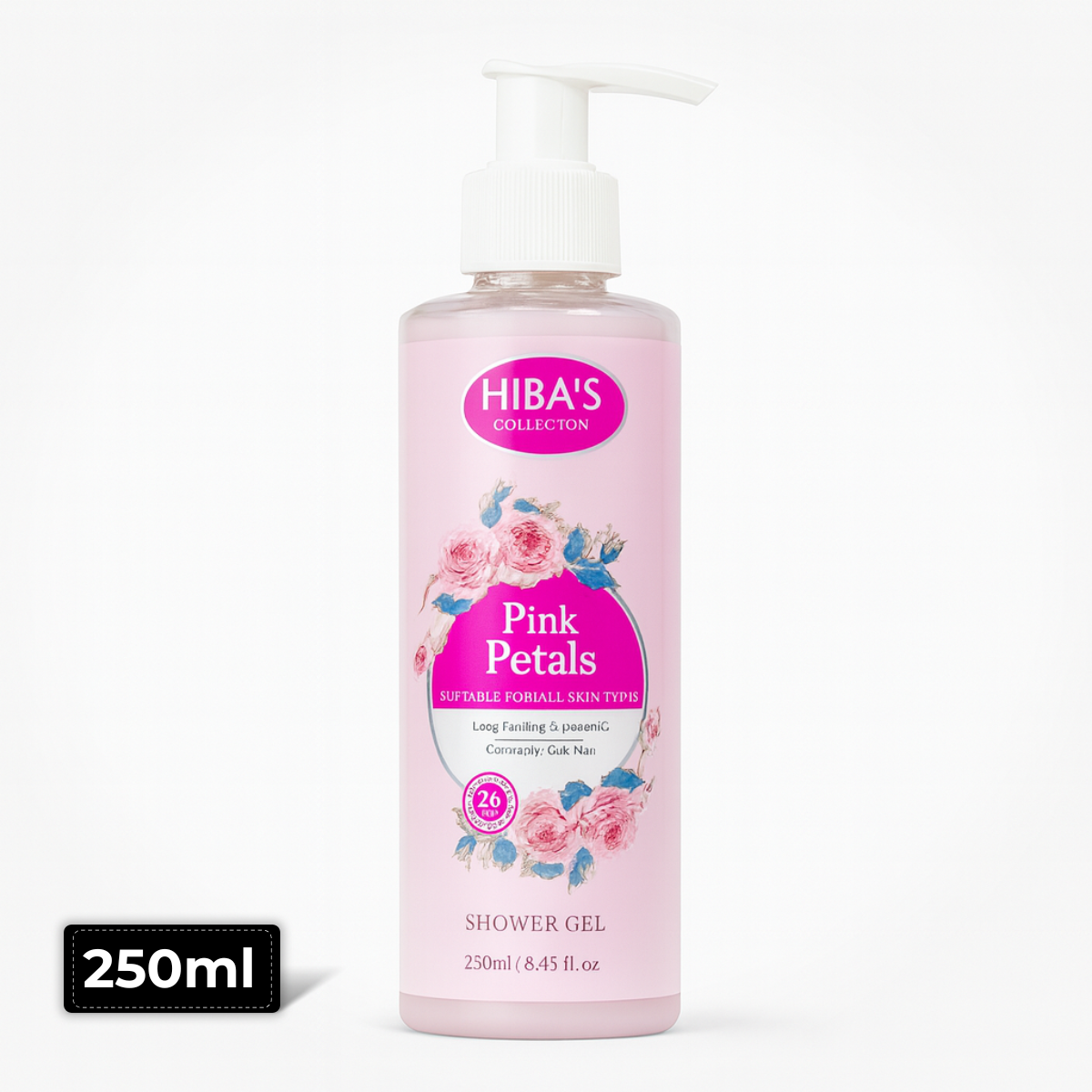 Hibas Petal Pink 250ml Shower Gel – Gentle Cleansing with Floral Freshness