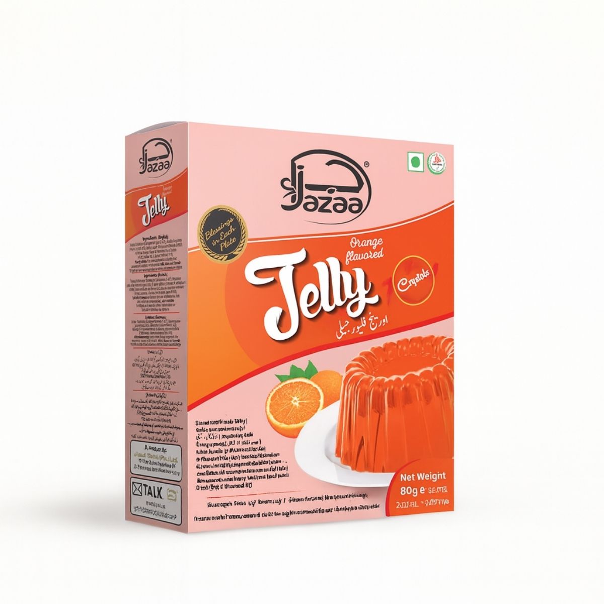 Jazaa Orange Flavor Jelly 80 gm – Fruity orange flavored instant dessert pack