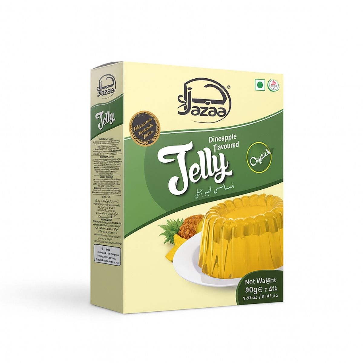 Jazaa Pineapple Flavor Jelly 80 gm – Tropical pineapple flavored instant dessert pack