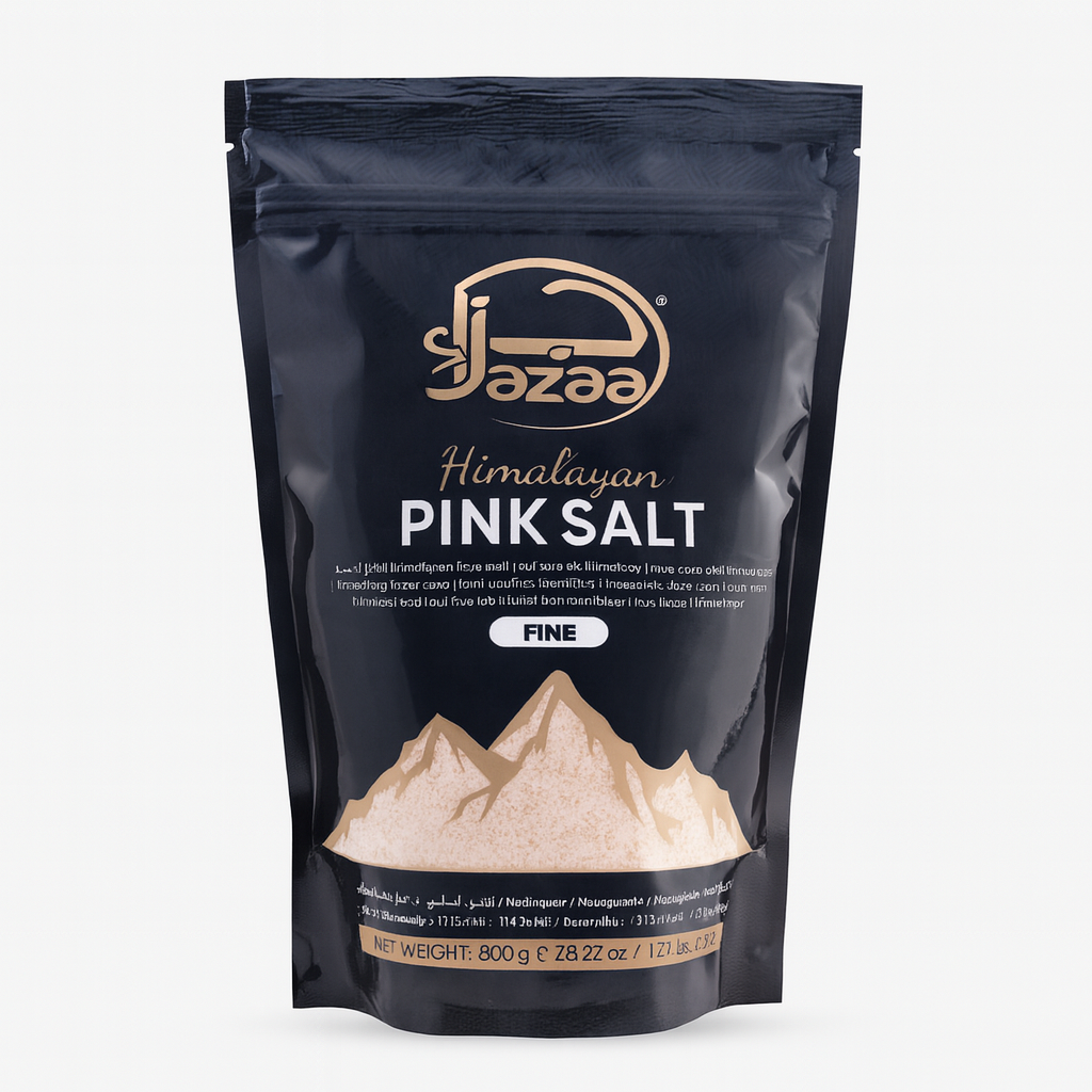 Jazaa Pink Salt Fine Pouch 800 gm – Natural Himalayan pink cooking salt pack