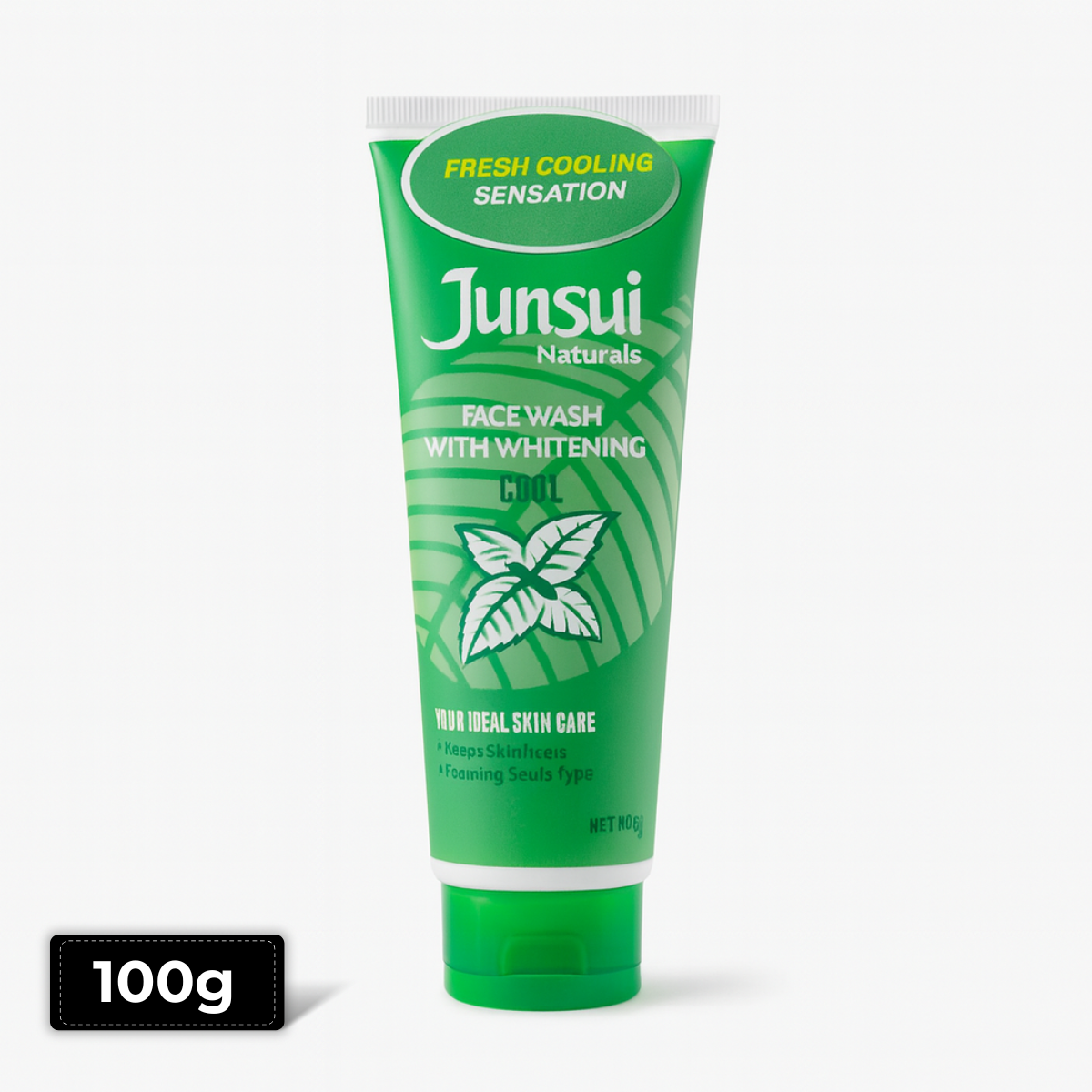 Junsui Cool Face Wash 100g tube – ice cool refreshing face cleanser for fresh and energized skin