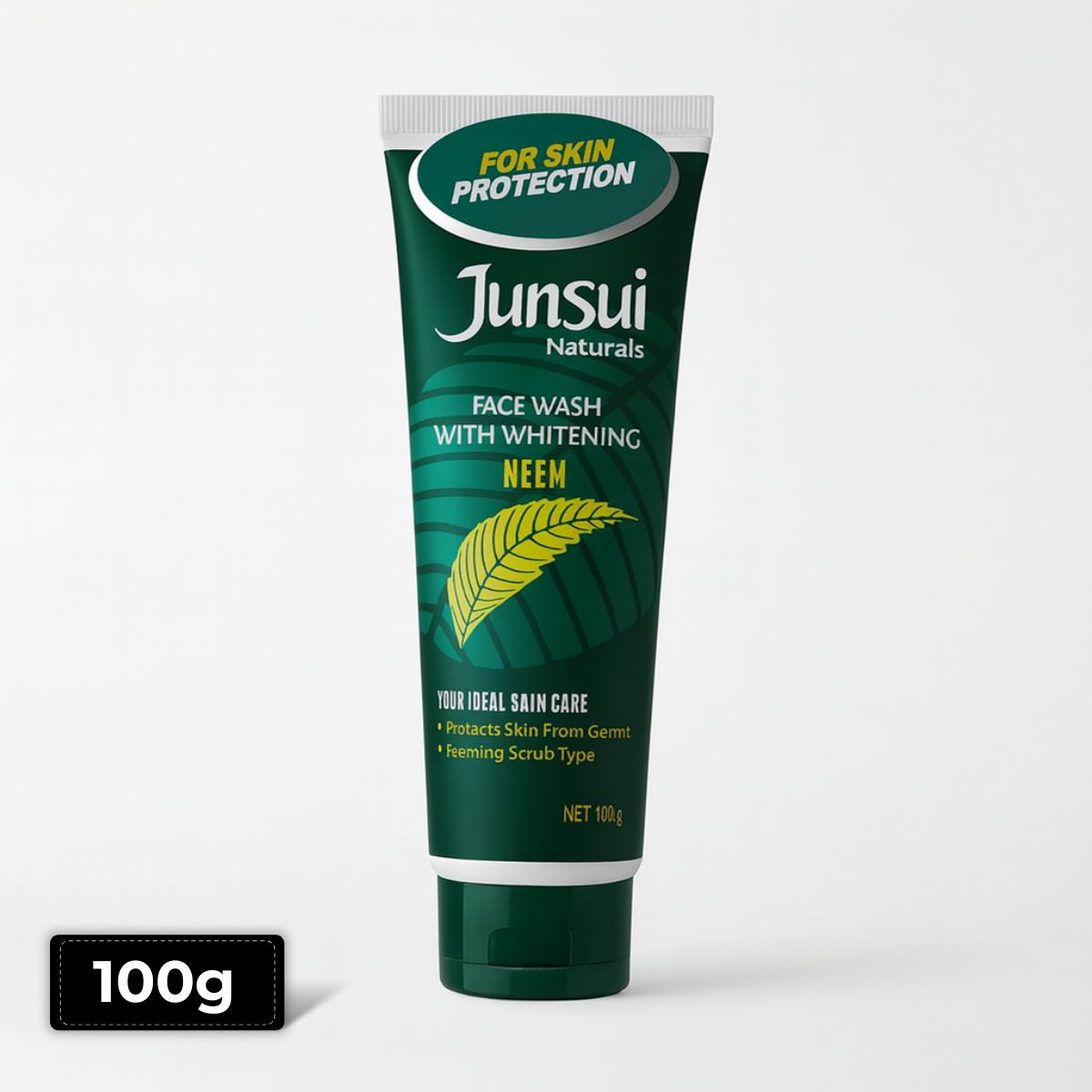 Junsui Neem Face Wash 100g tube – herbal anti-acne oil control face wash at AMMA’s SUPER MART