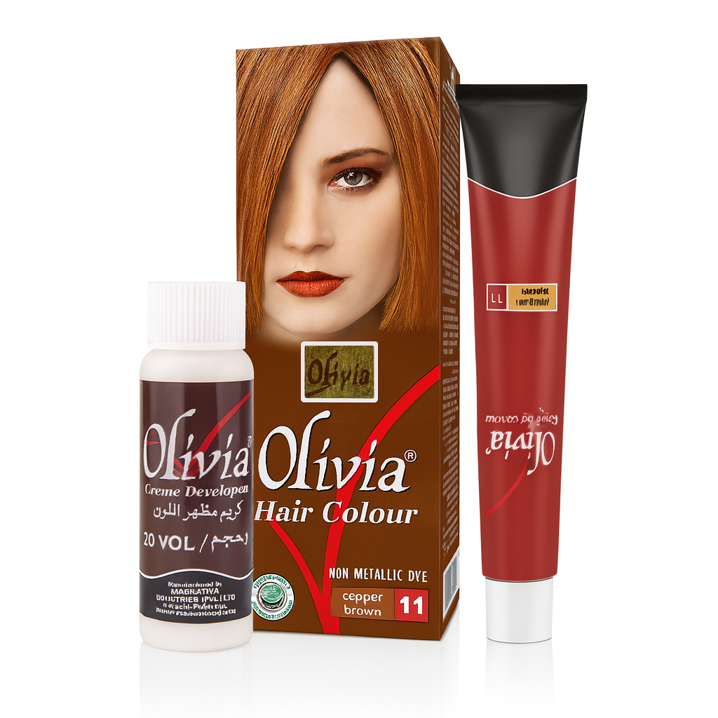 Olivia Hair Color Copper Brown – Warm radiant copper-brown hair dye box pack