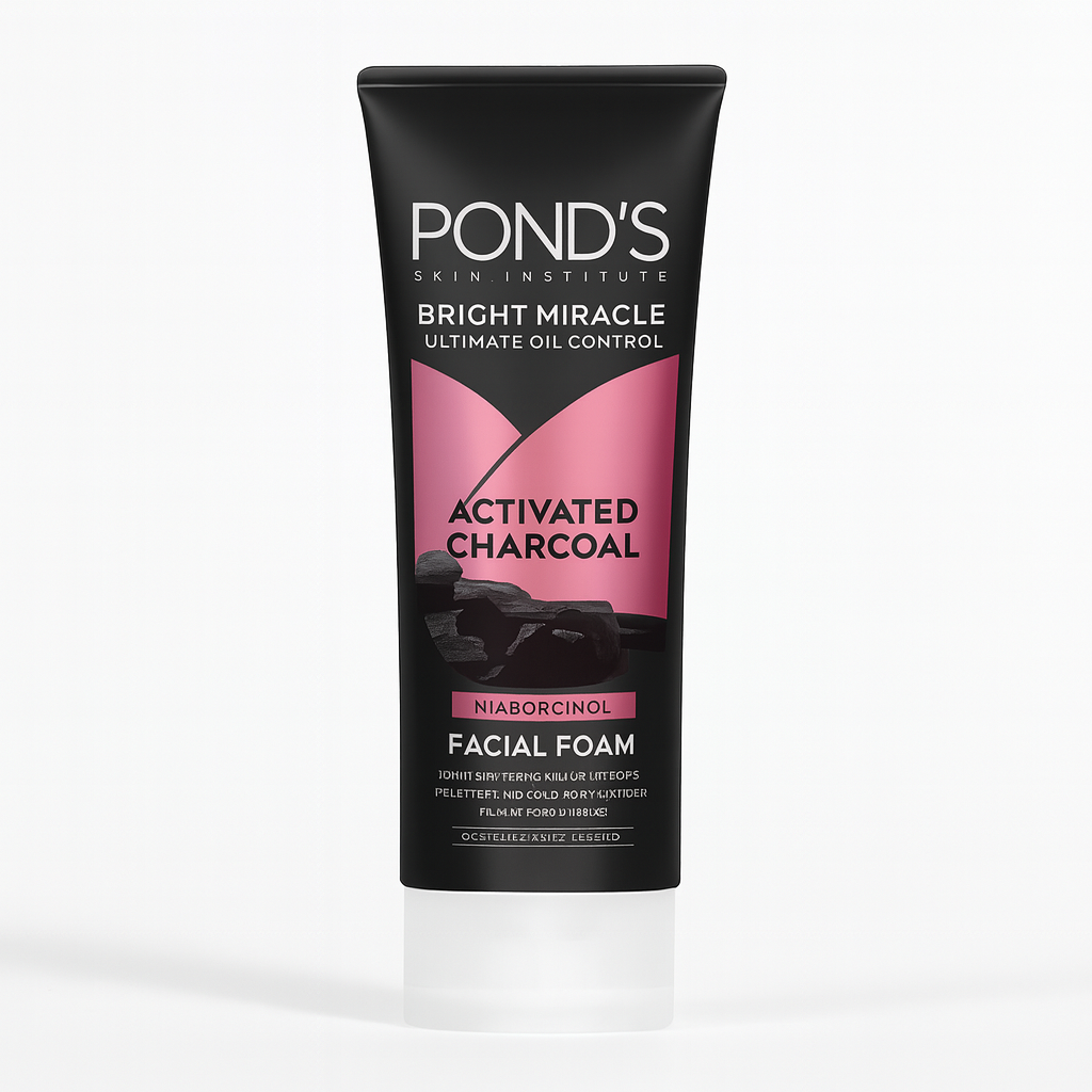 Pond’s Bright Miracle Activated Charcoal Facial Foam – Deep cleansing charcoal face wash for oil control & radiant skin at Amma’s Super Mart