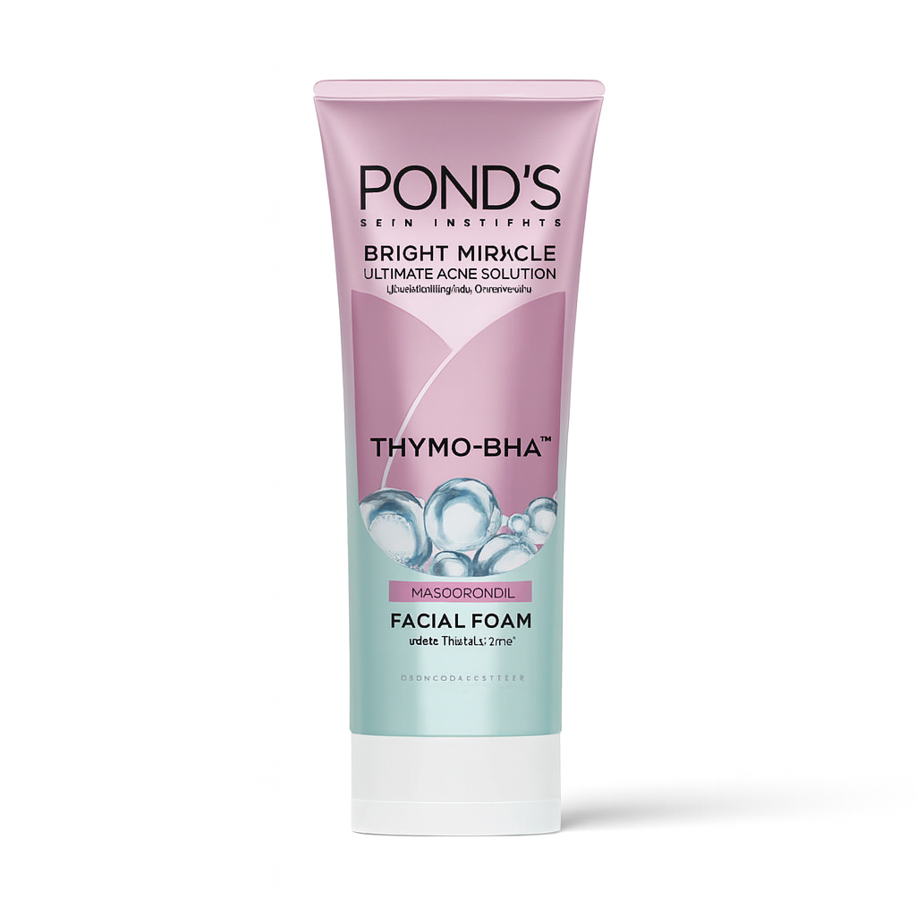 Pond’s Bright Miracle Thymo-BHA Facial Foam – Acne-fighting daily cleanser with Thymo-T & BHA for clear and bright skin at Amma’s Super Mart