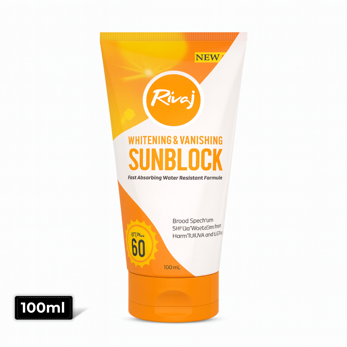 Rivaj Whitening & Vanishing Sunblock 100ml – SPF Protection & Skin Brightening Cream