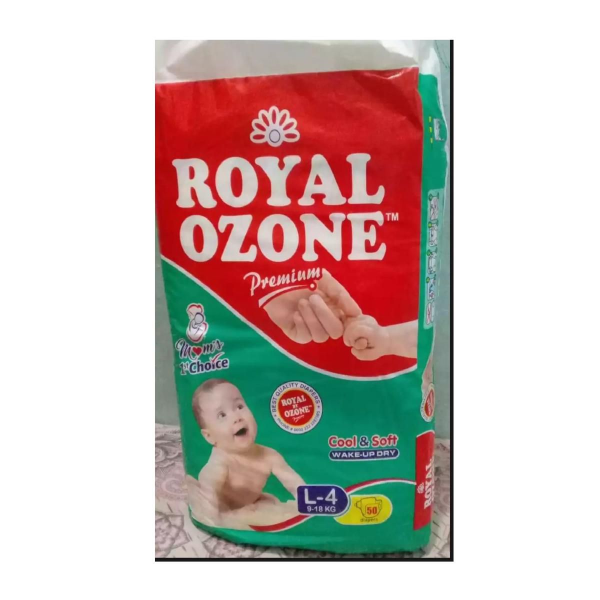 Royal Ozone Premium Diapers - Size L (9-18 kg) – 50pcs