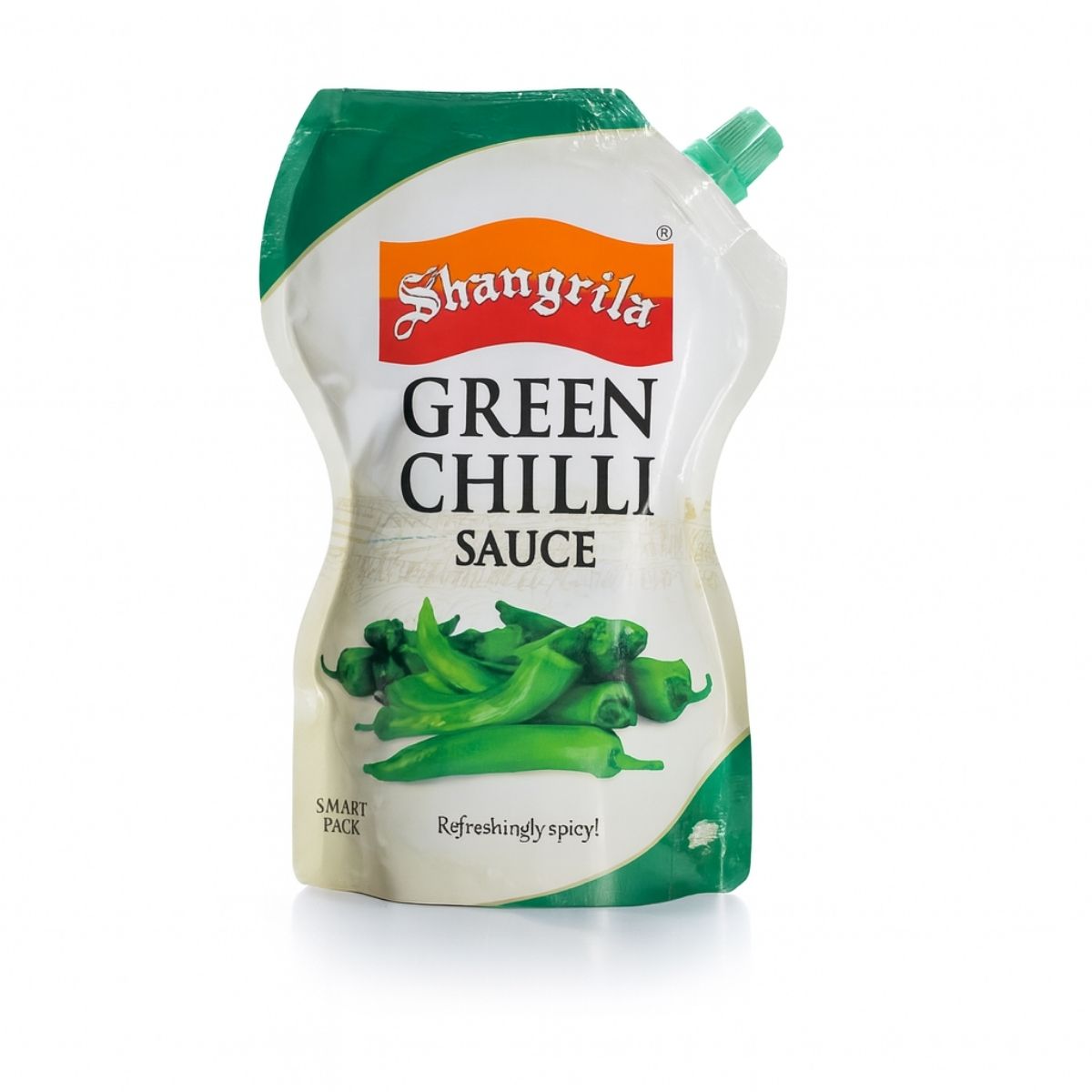 Shangrila Green Chilli Sauce 500 gm – Spicy green chili condiment bottle