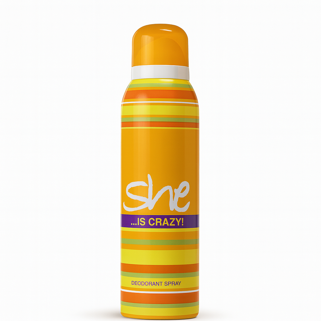 She Is Crazy! Perfumed Body Spray 150ml – Feminine deodorant with long-lasting fragrance for women at Amma’s Super Mart