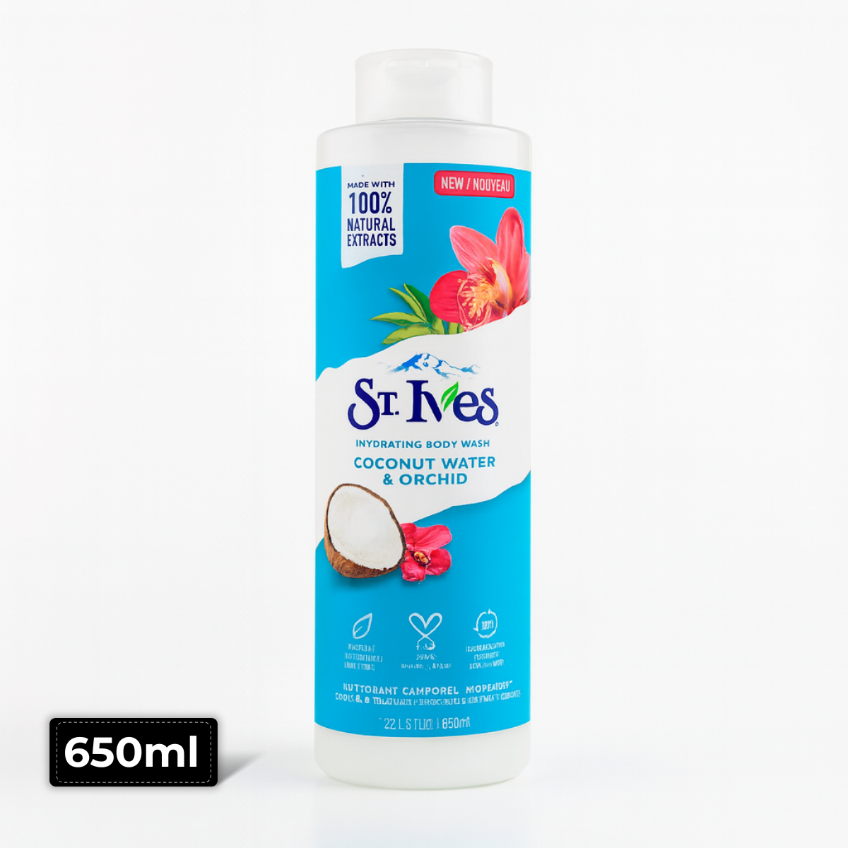 St. Ives Body Wash Coconut Water & Orchid 650ml – Hydrating and Refreshing Body Cleanser