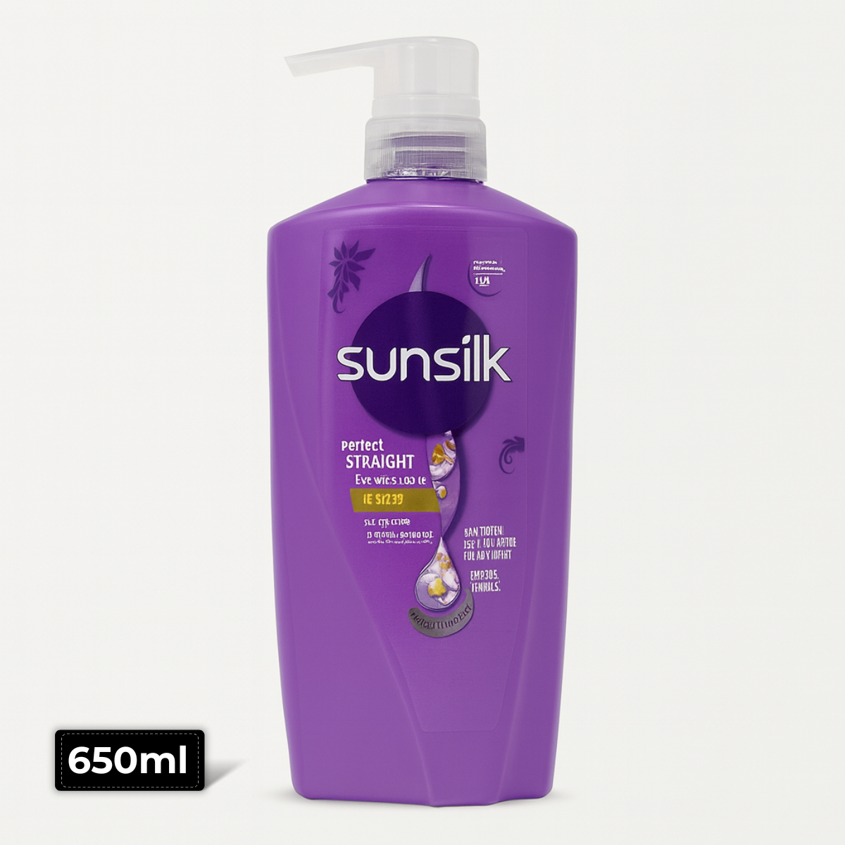 Sunsilk Protect Straight Shampoo 650ml bottle – Smooth, shiny, frizz-free hair care, available at AMMA’s SUPER MART