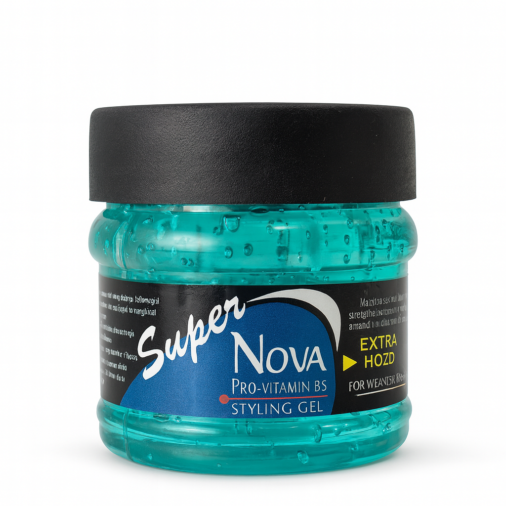 Super Nova Extra Hard Hair Styling Gel 100ml – Strong hold, non-sticky styling gel for men at Amma’s Super Mart