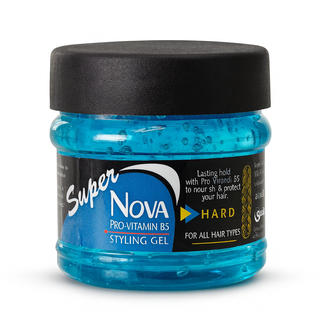 Super Nova Hard Hair Styling Gel 100ml – Strong hold, non-sticky styling gel with shine at Amma’s Super Mart