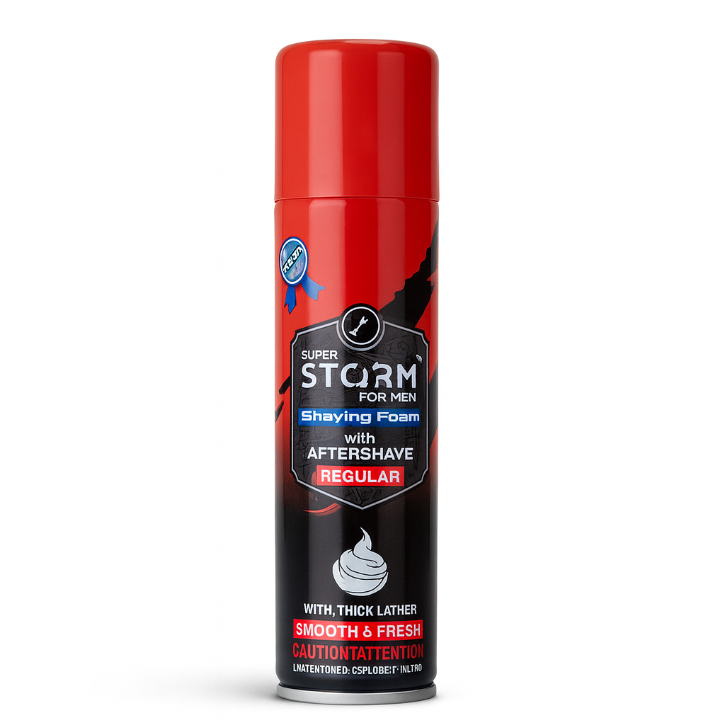 Super Storm Shaving Foam 200ml – Rich creamy shaving foam for smooth and irritation-free shave at Amma’s Super Mart
