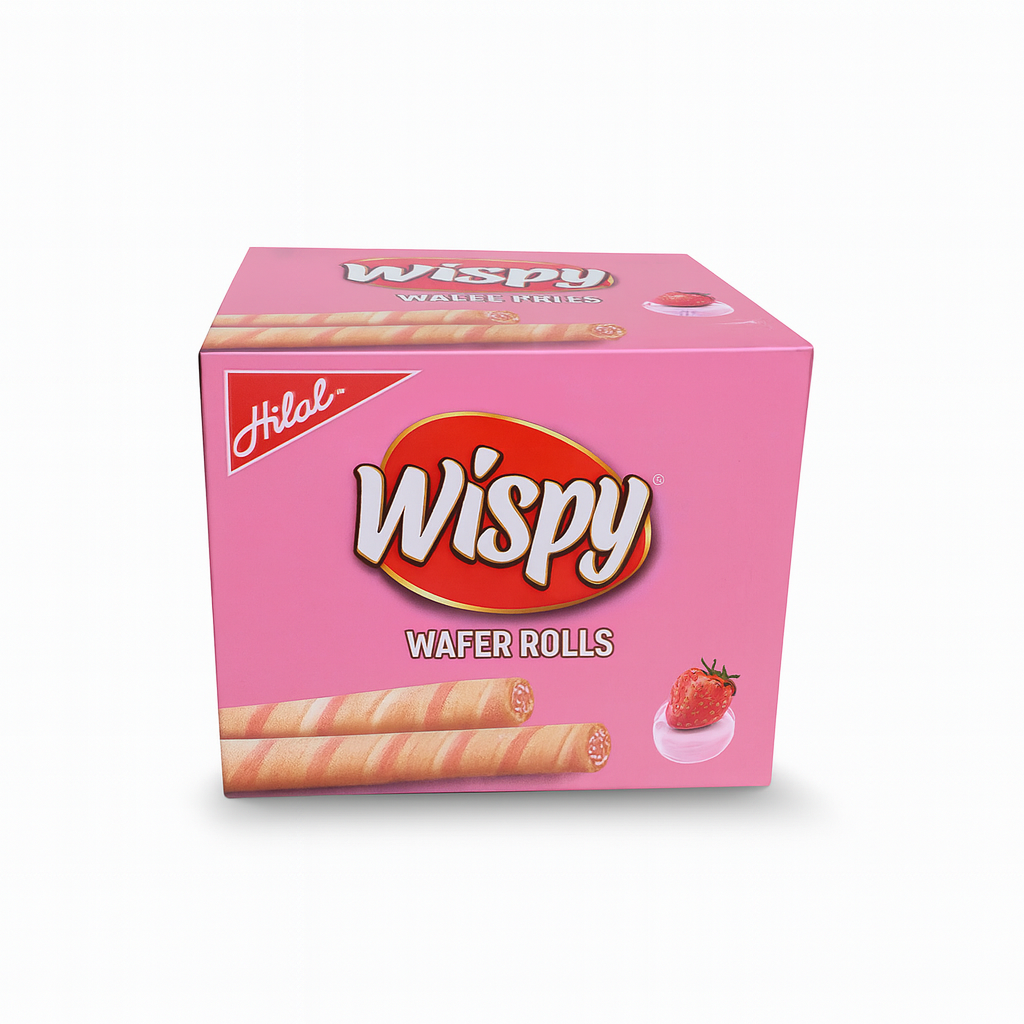Wispy wafer Rolls Strwberry 24PCs on ammas mart